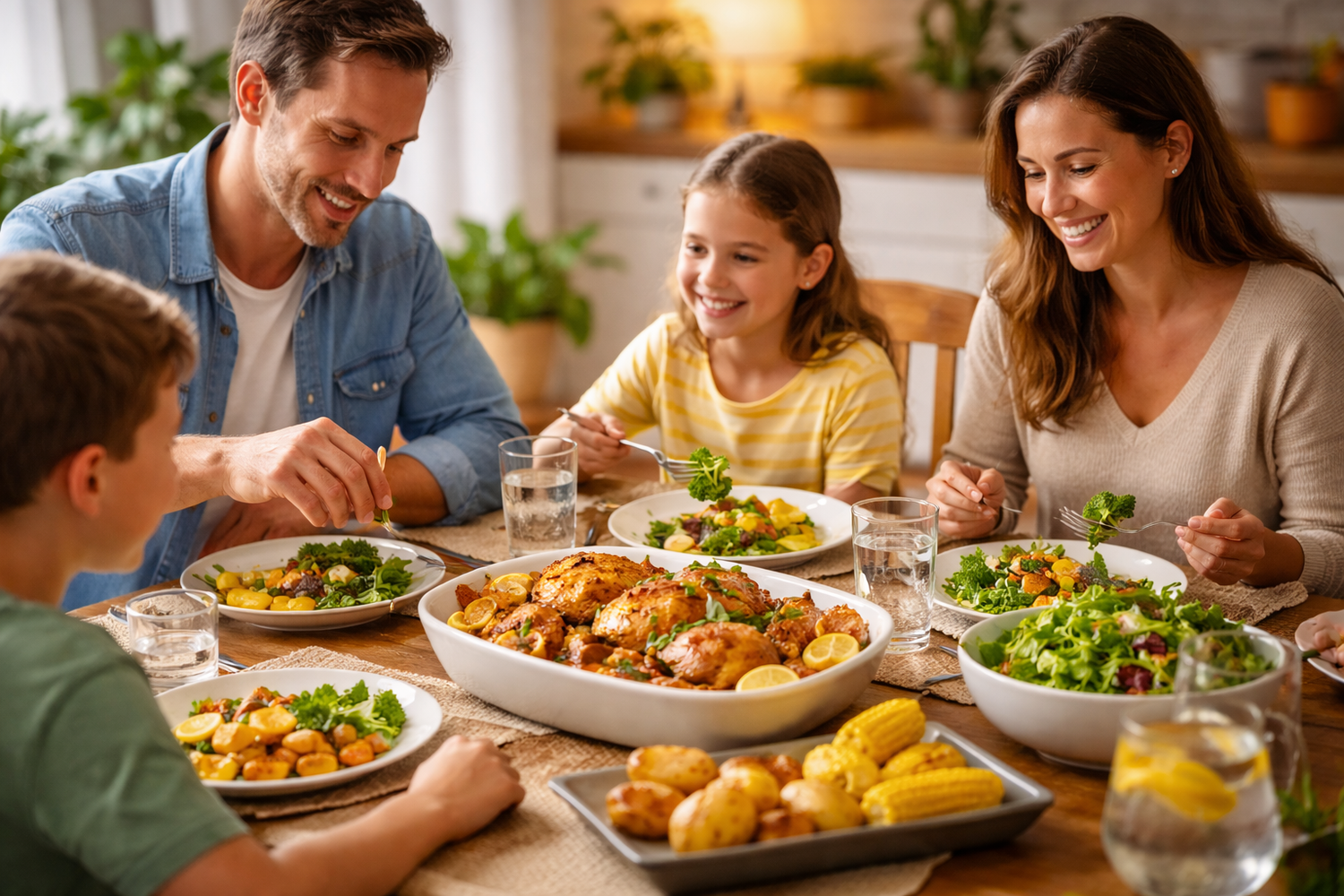 Gezinsmaaltijd met kip: snel, veilig en smakelijk