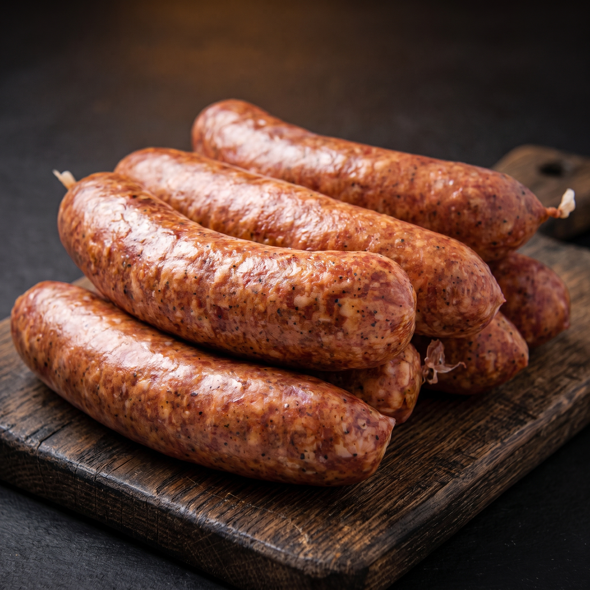 Chistorra Iberico BBQ worst op een houten plank