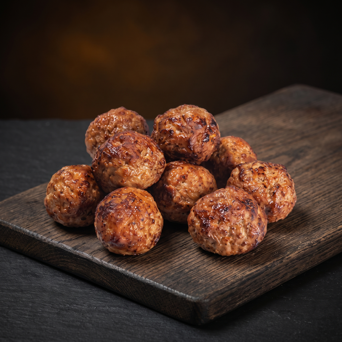 Indische snackballetjes op een houten plank